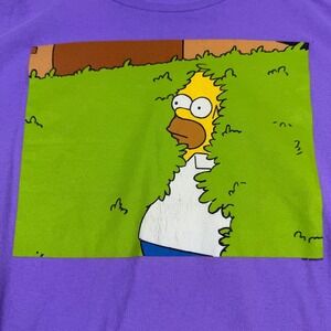The Simpsons Homer Bush T-Shirt Purple Mad Engine‎ Cartoon TV Show Womens